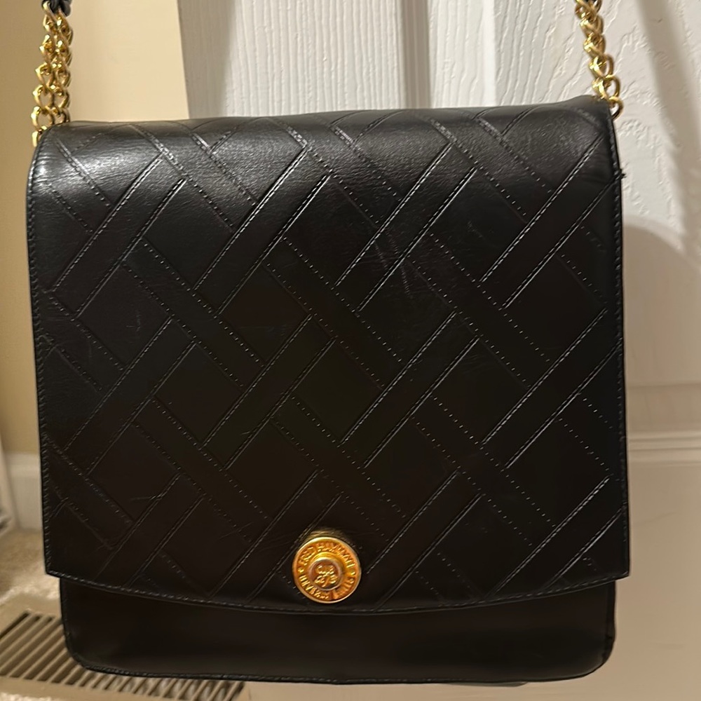 Vintage Fred Hayman black messenger/ shoulder handbag
